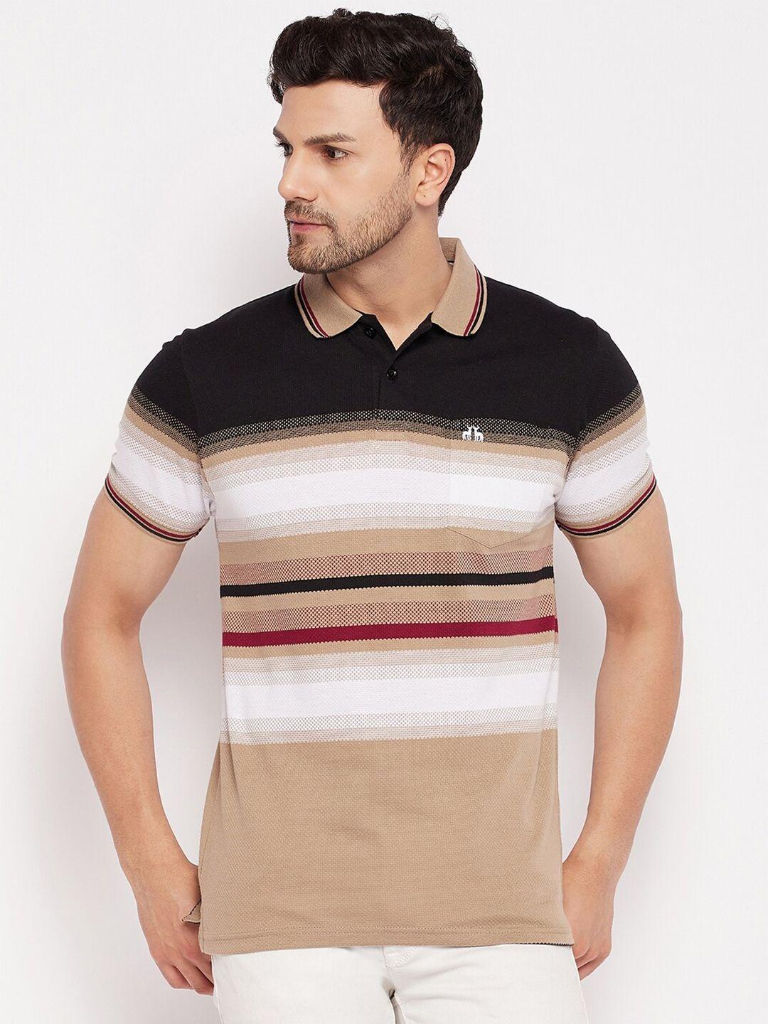 98 degree north horizontal striped polo collar cotton casual t-shirt