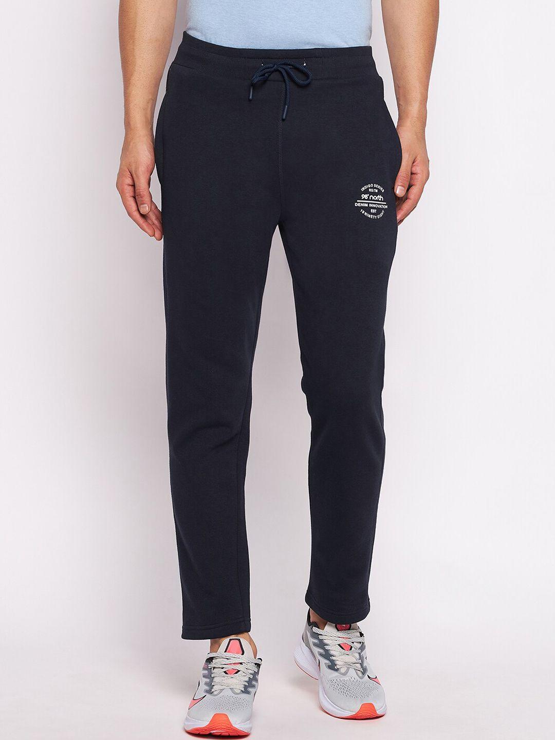 98 degree north men navy blue solid cotton track pant