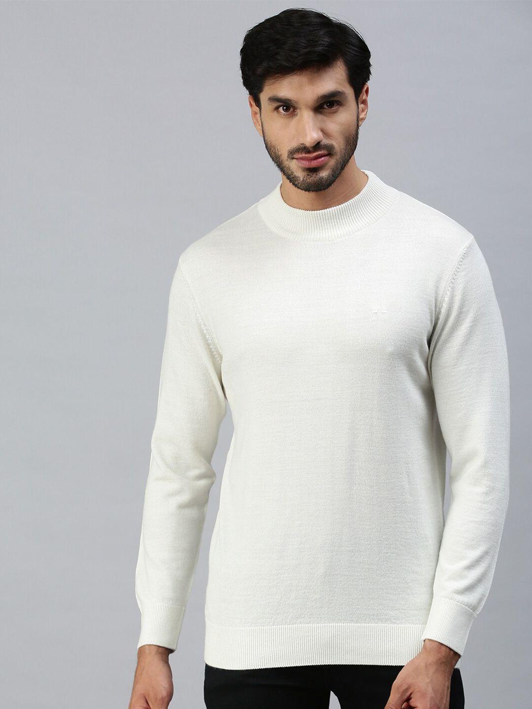 98 degree north men off white solid pullover