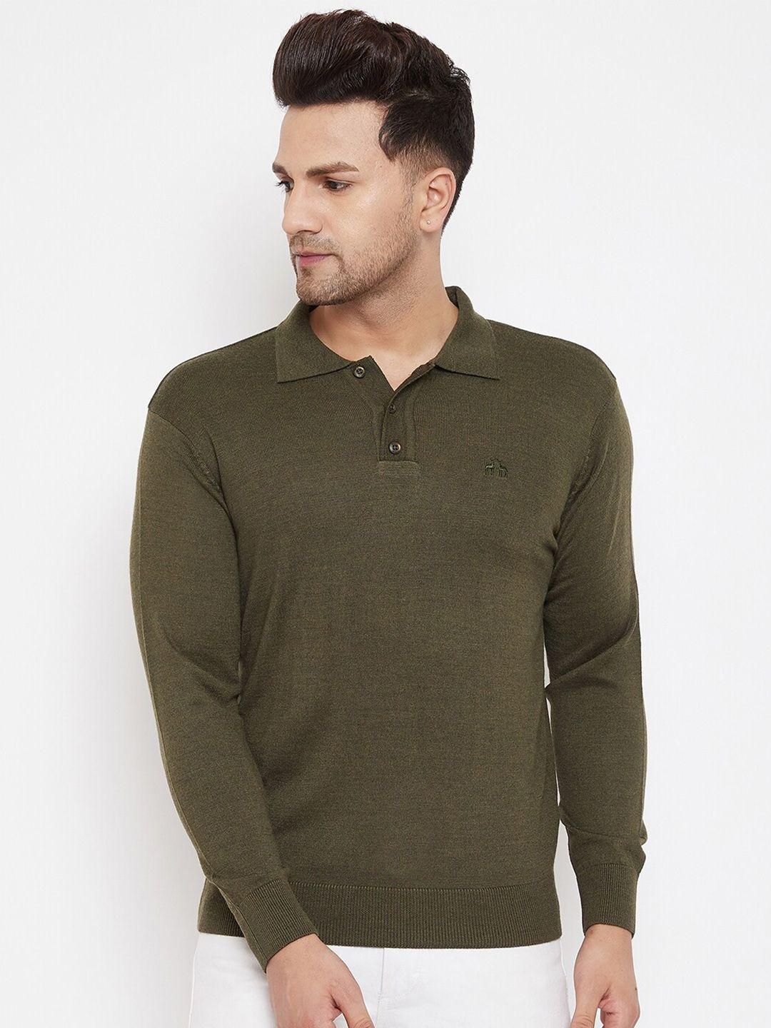 98 degree north men olive green solid wool regular sweater vest