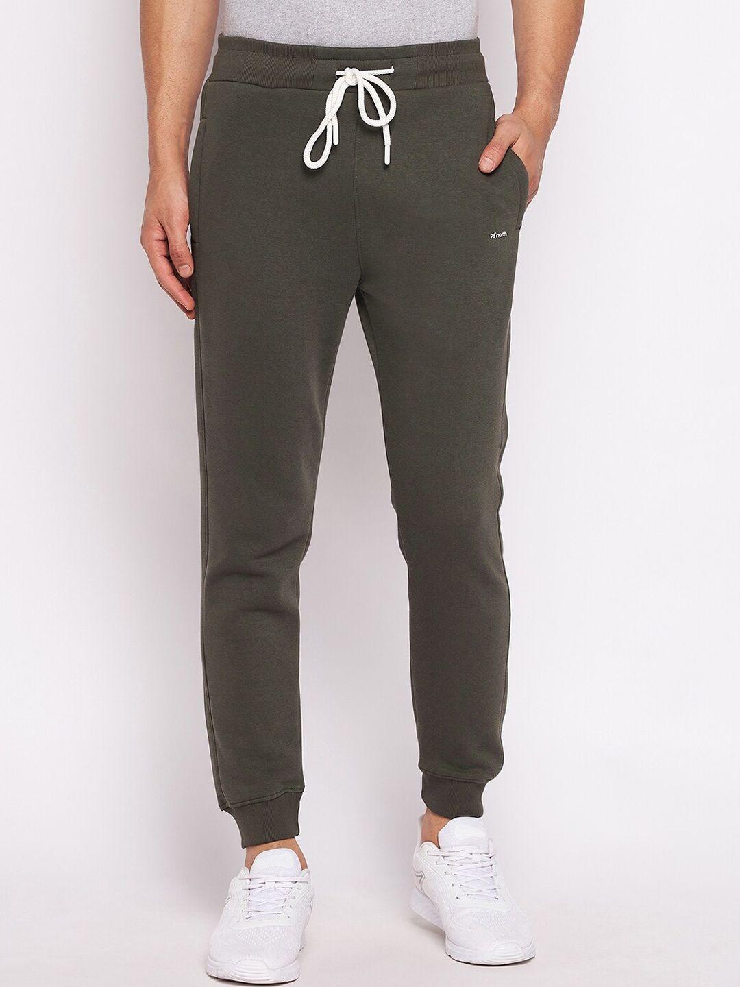 98 degree north men olive solid cotton joggers