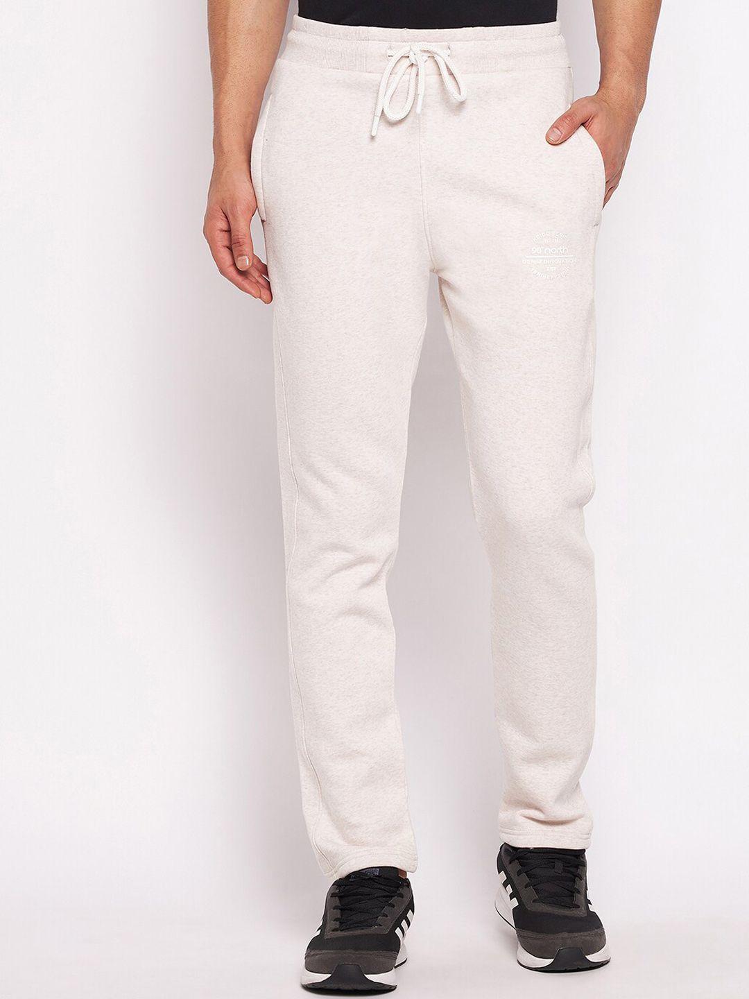 98 degree north men white solid cotton track pant