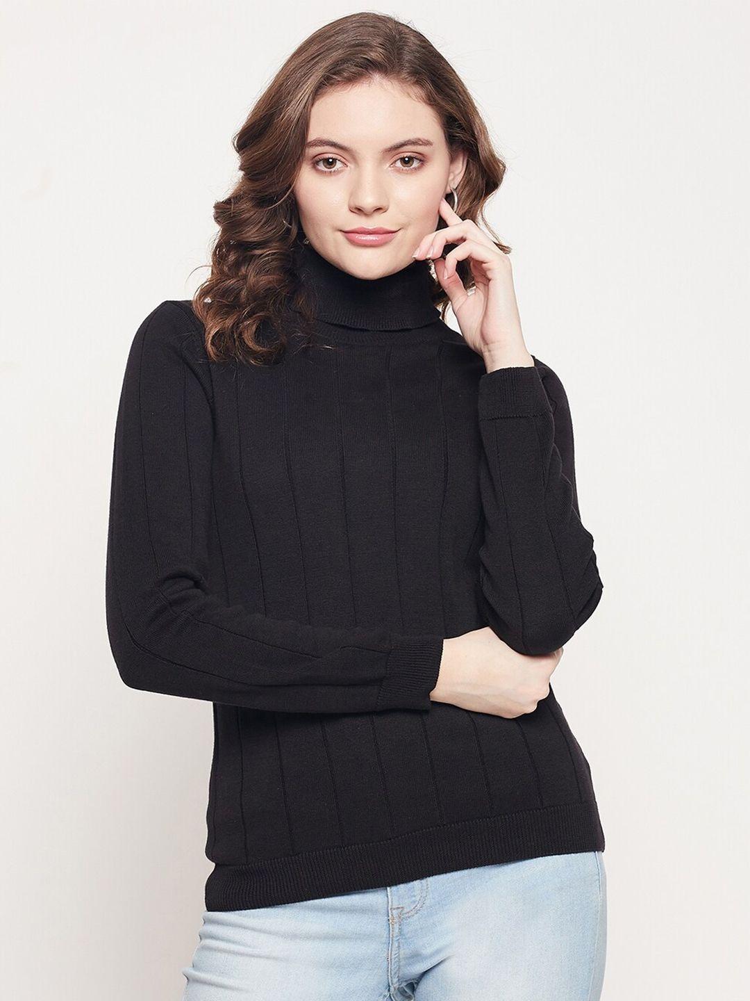 98 degree north women black ribbed pullover