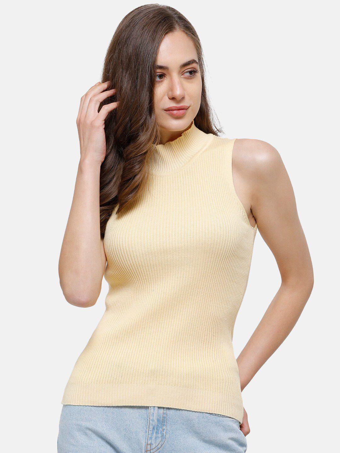 98 degree north women yellow striped ribbed pullover