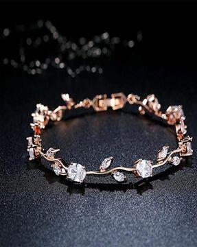 9960b rose gold-plated cubic zirconia-studded bracelet