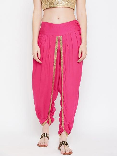 9rasa fuchsia embellished dhoti pants