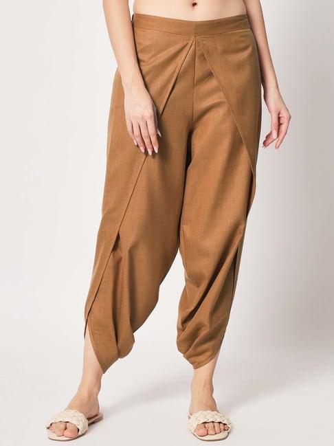 9rasa brown cotton dhoti pants