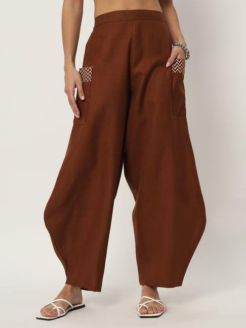 9rasa brown cotton pants