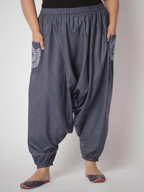 9rasa grey printed plus size pants