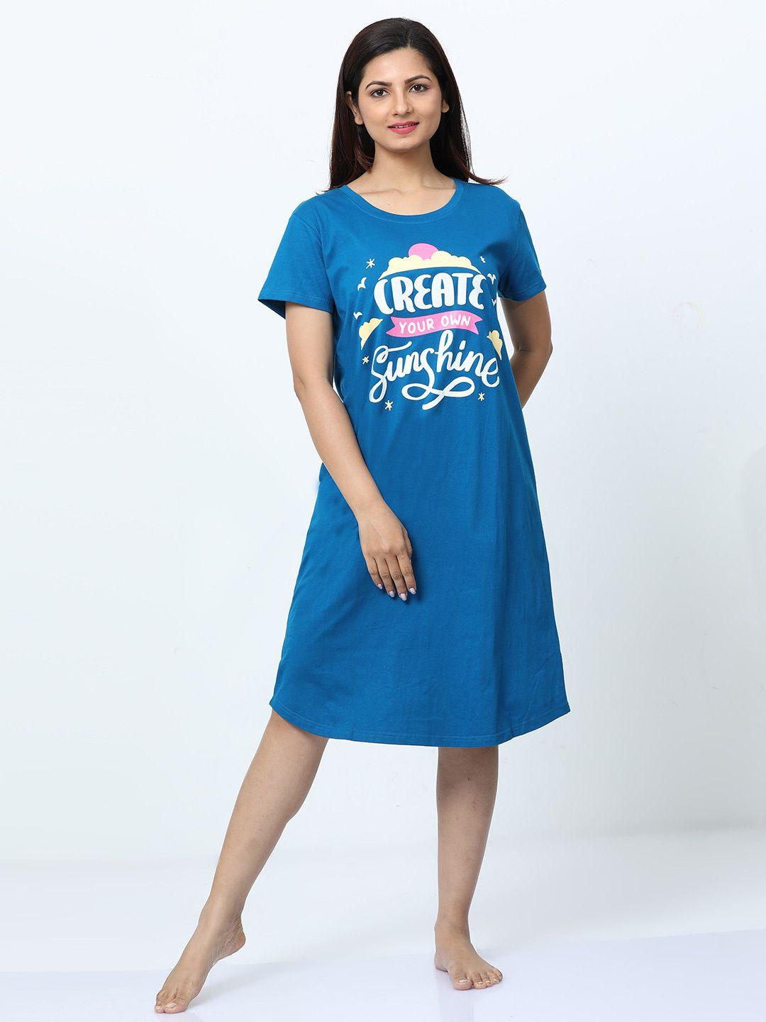 9shines label typography printed pure cotton nightdress