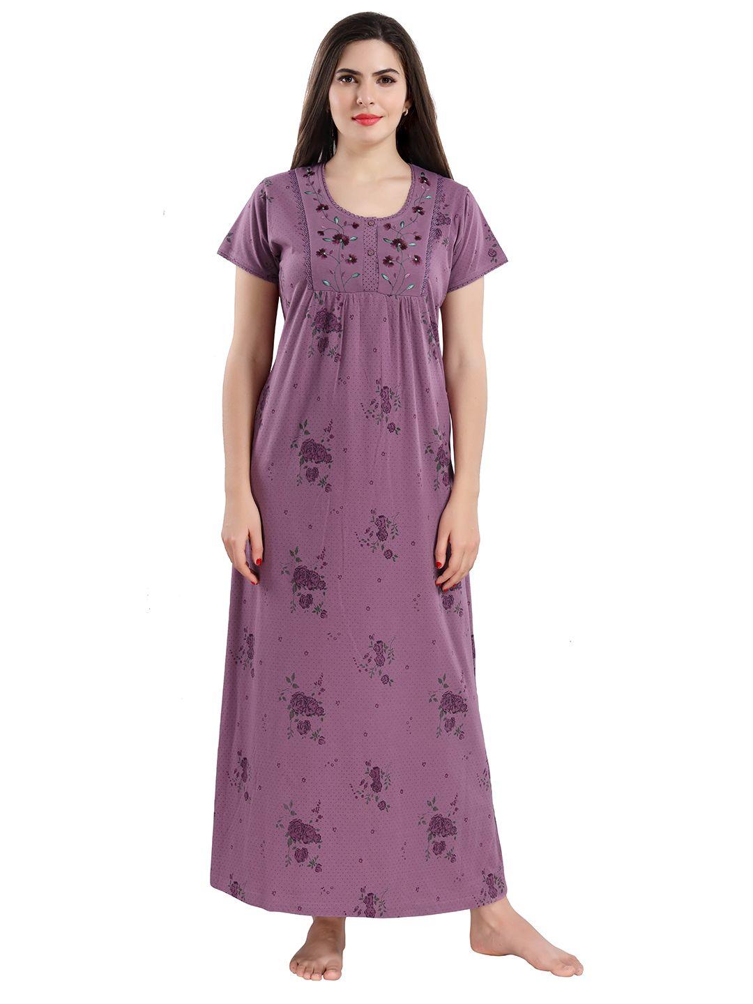 9shines label floral printed maternity pure cotton maxi nightdress