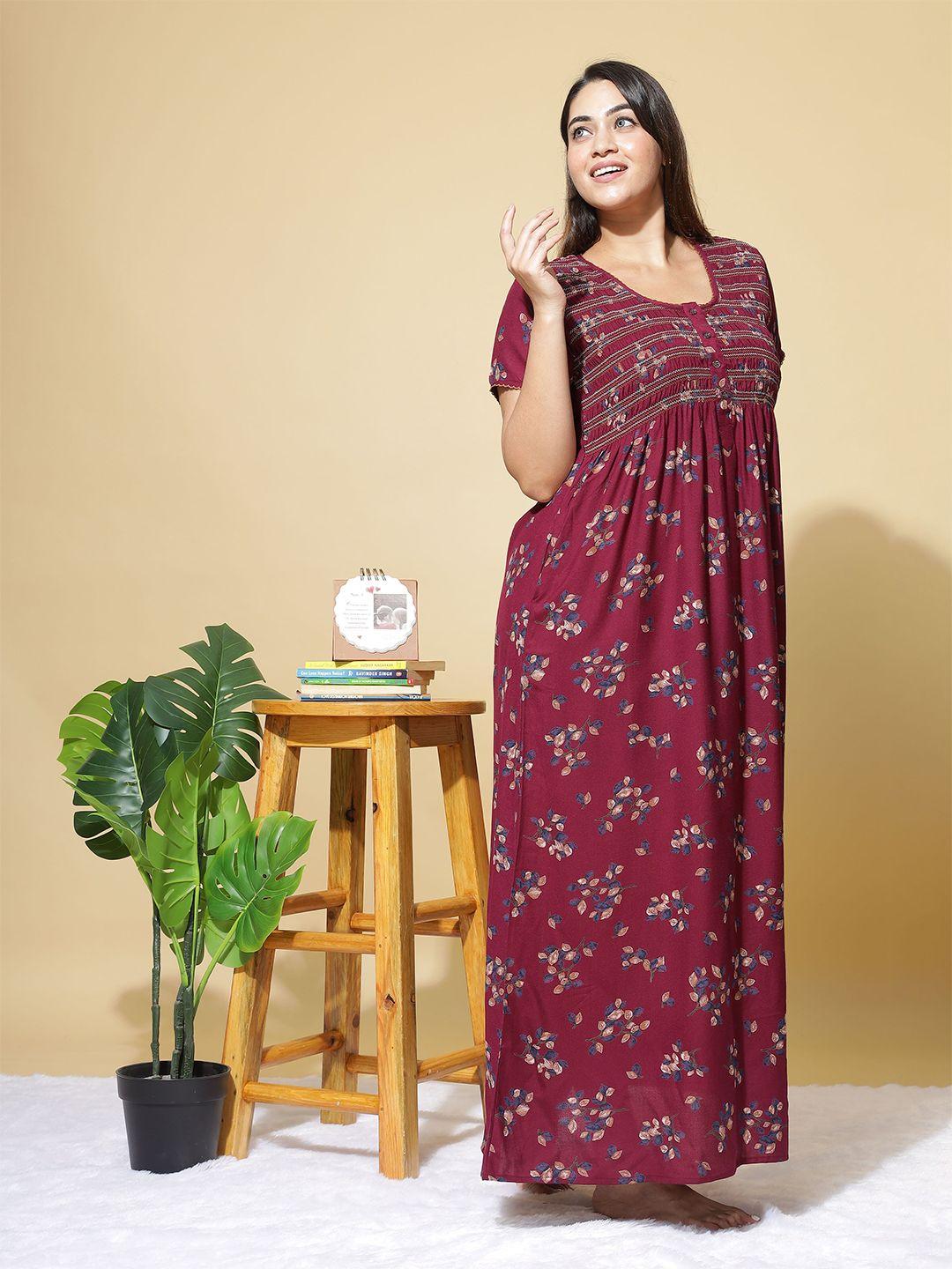 9shines label floral printed maxi everyday nightdress
