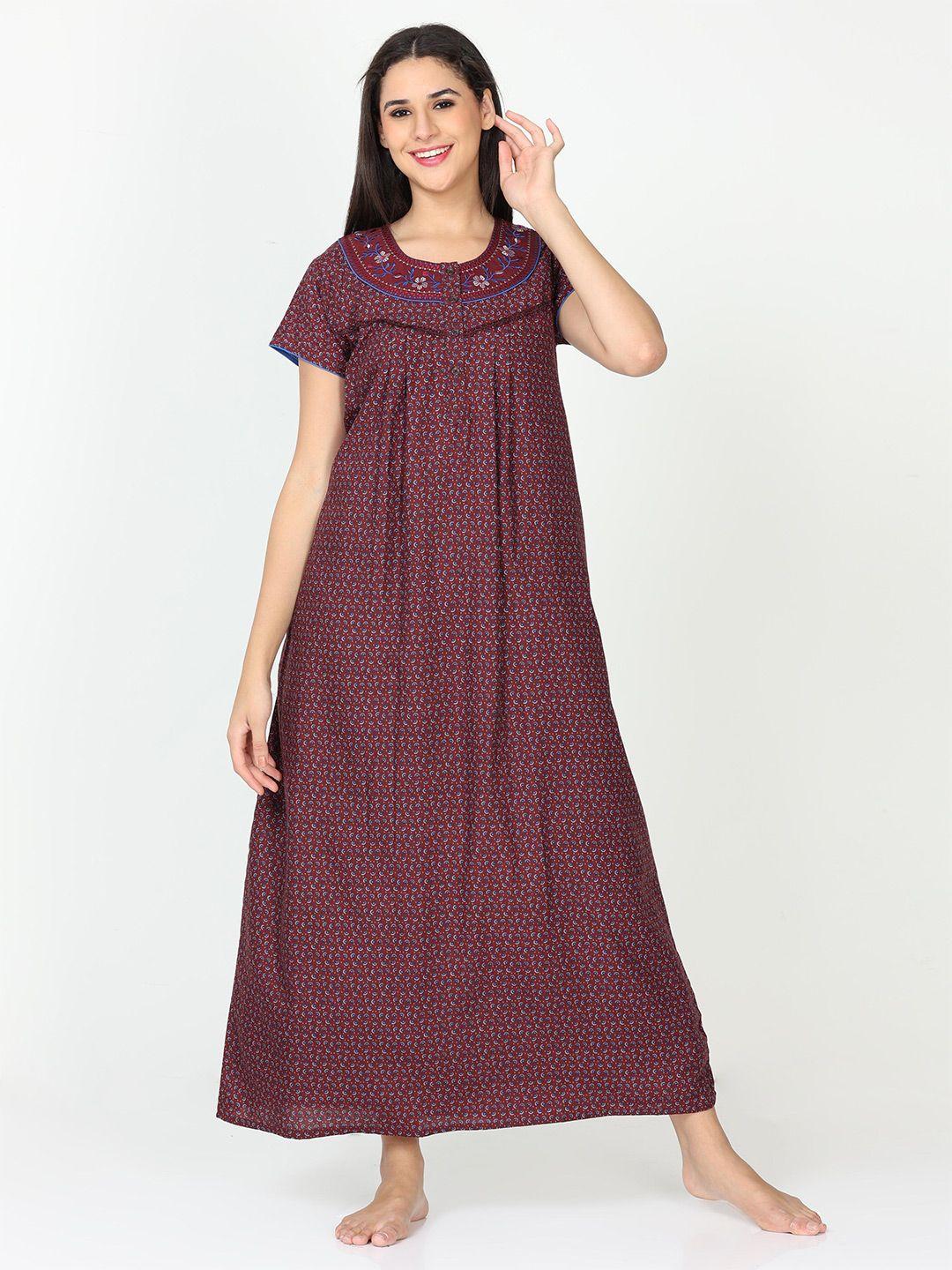 9shines label floral printed maxi nightdress