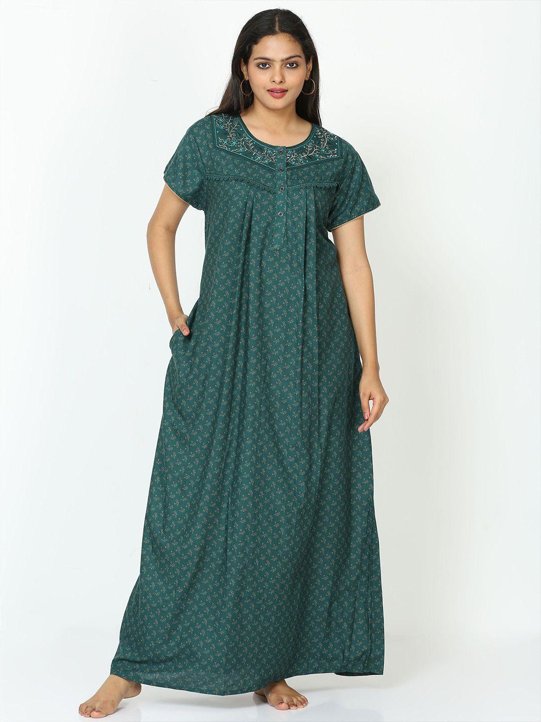 9shines label floral printed maxi nightdress