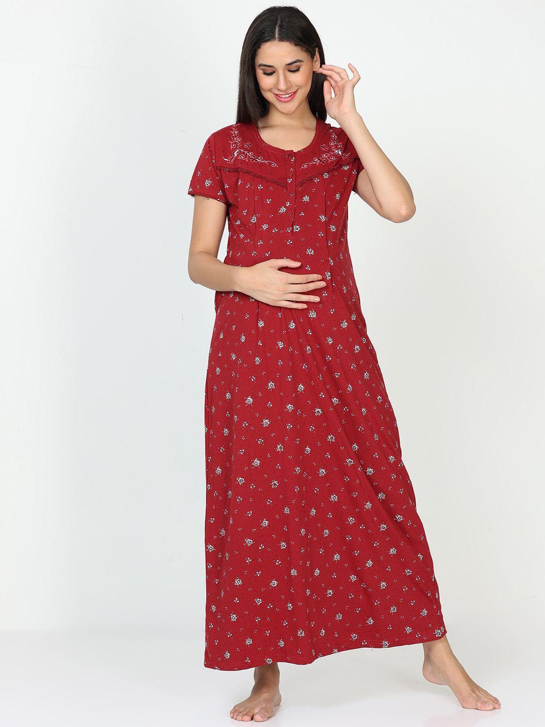 9shines label floral printed maxi nightdress