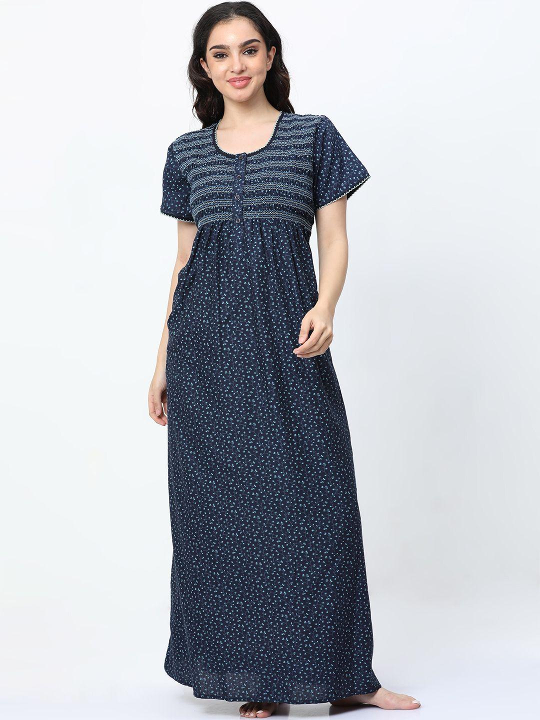 9shines label floral printed maxi nightdress