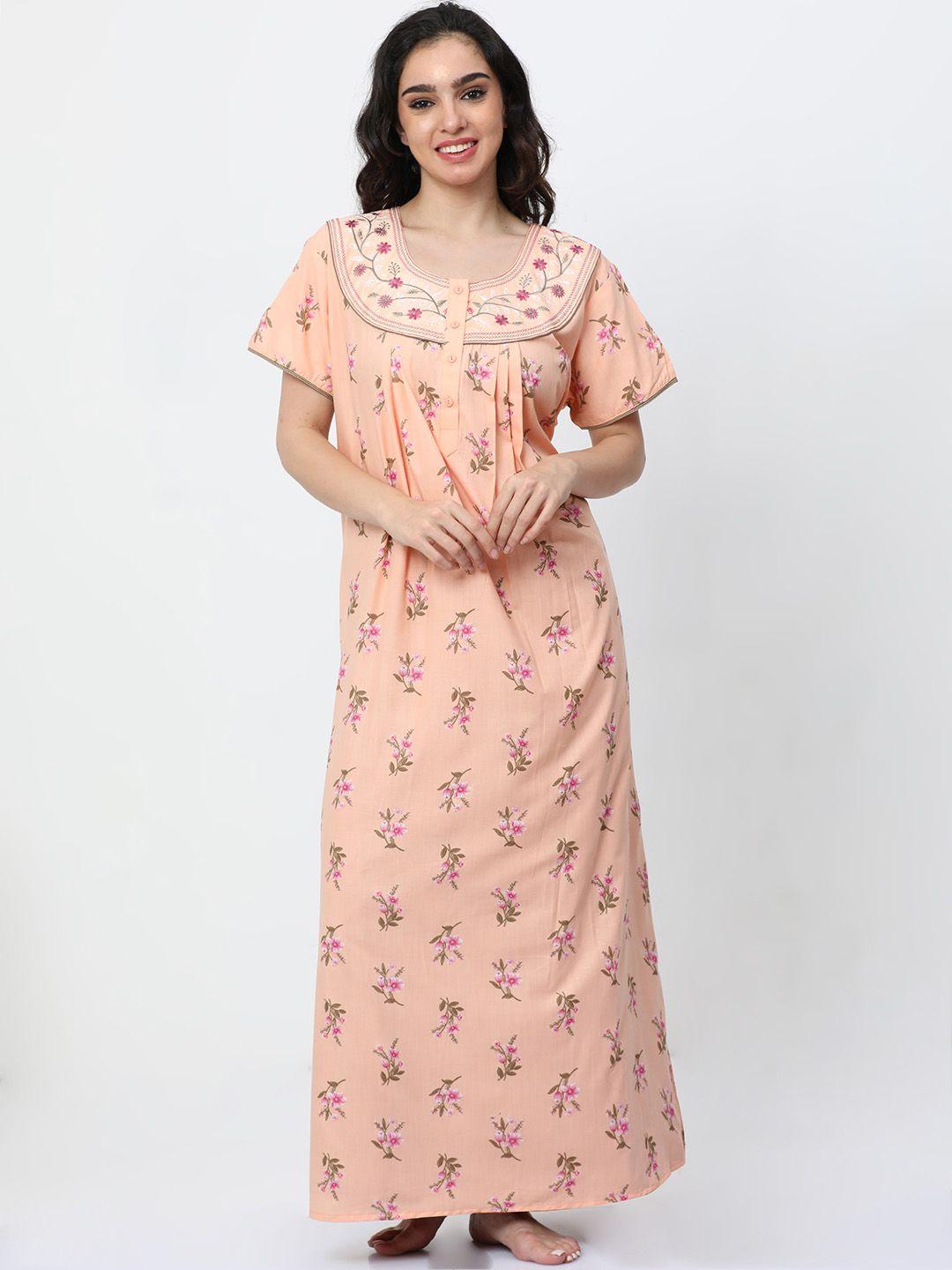 9shines label floral printed maxi nightdress