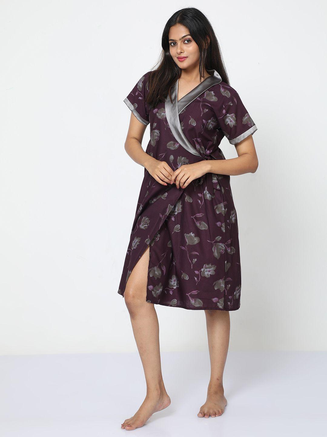 9shines label floral printed nightdress