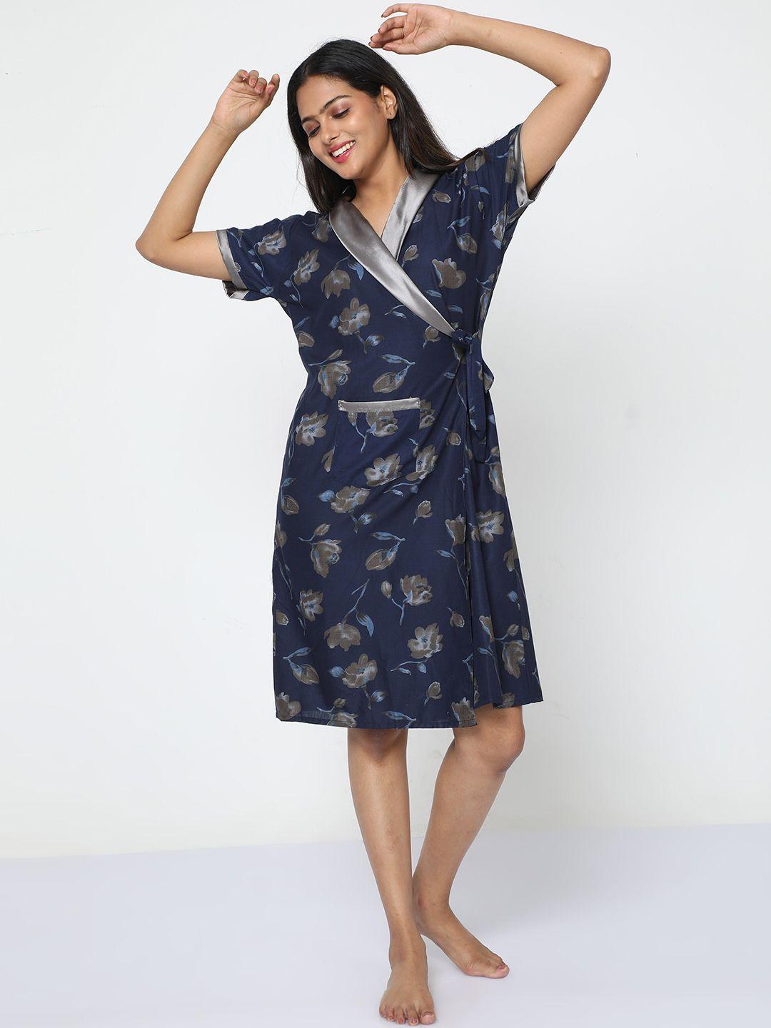 9shines label floral printed nightdress