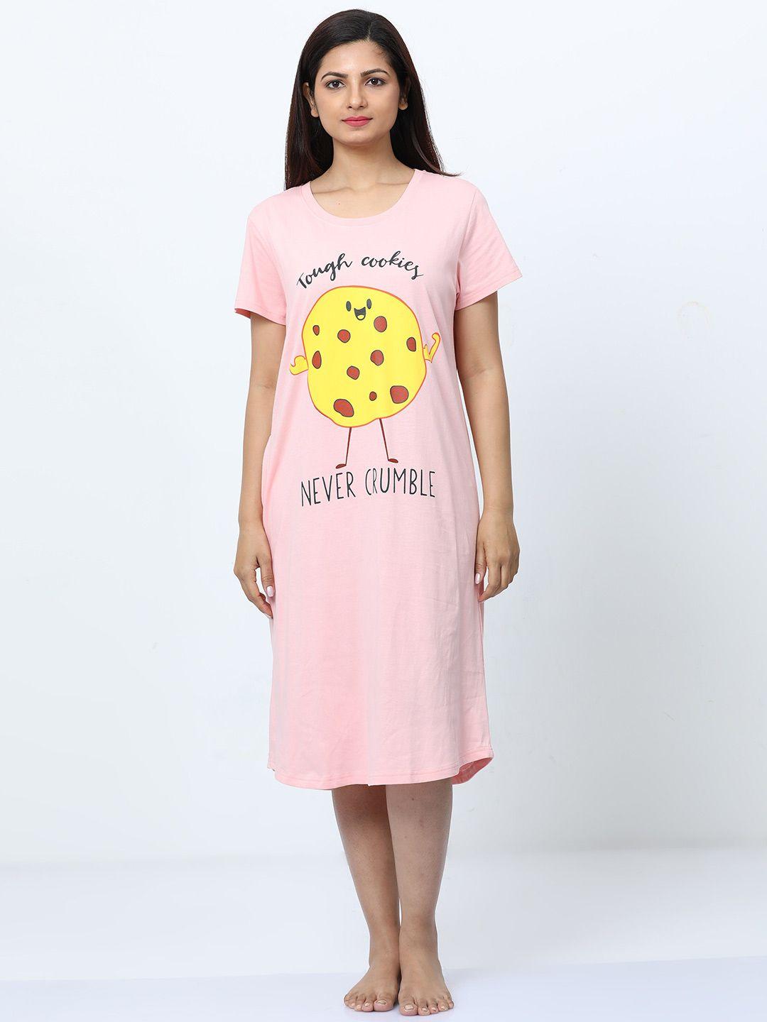 9shines label graphic printed nightdress