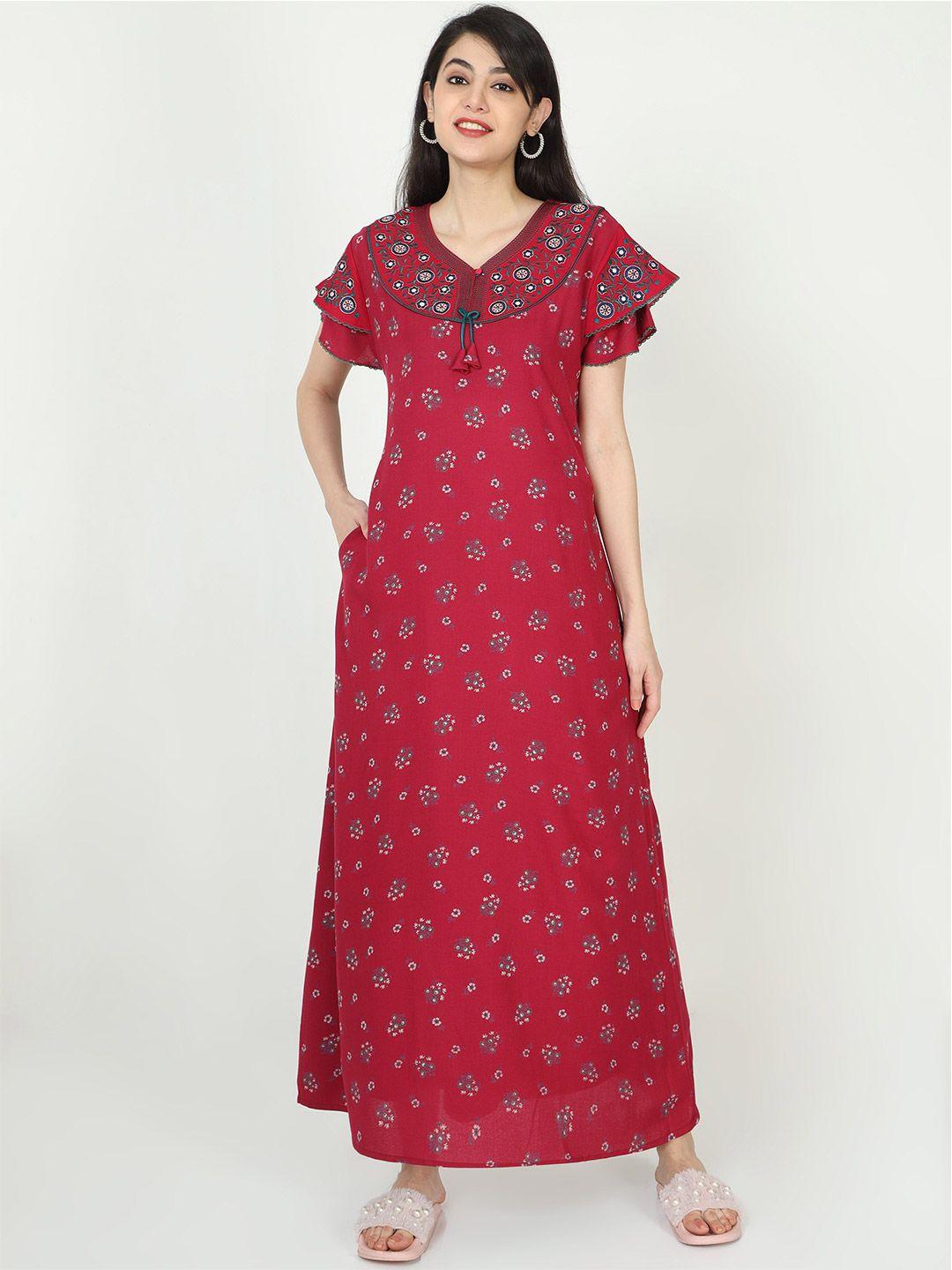 9shines label printed maxi nightdress