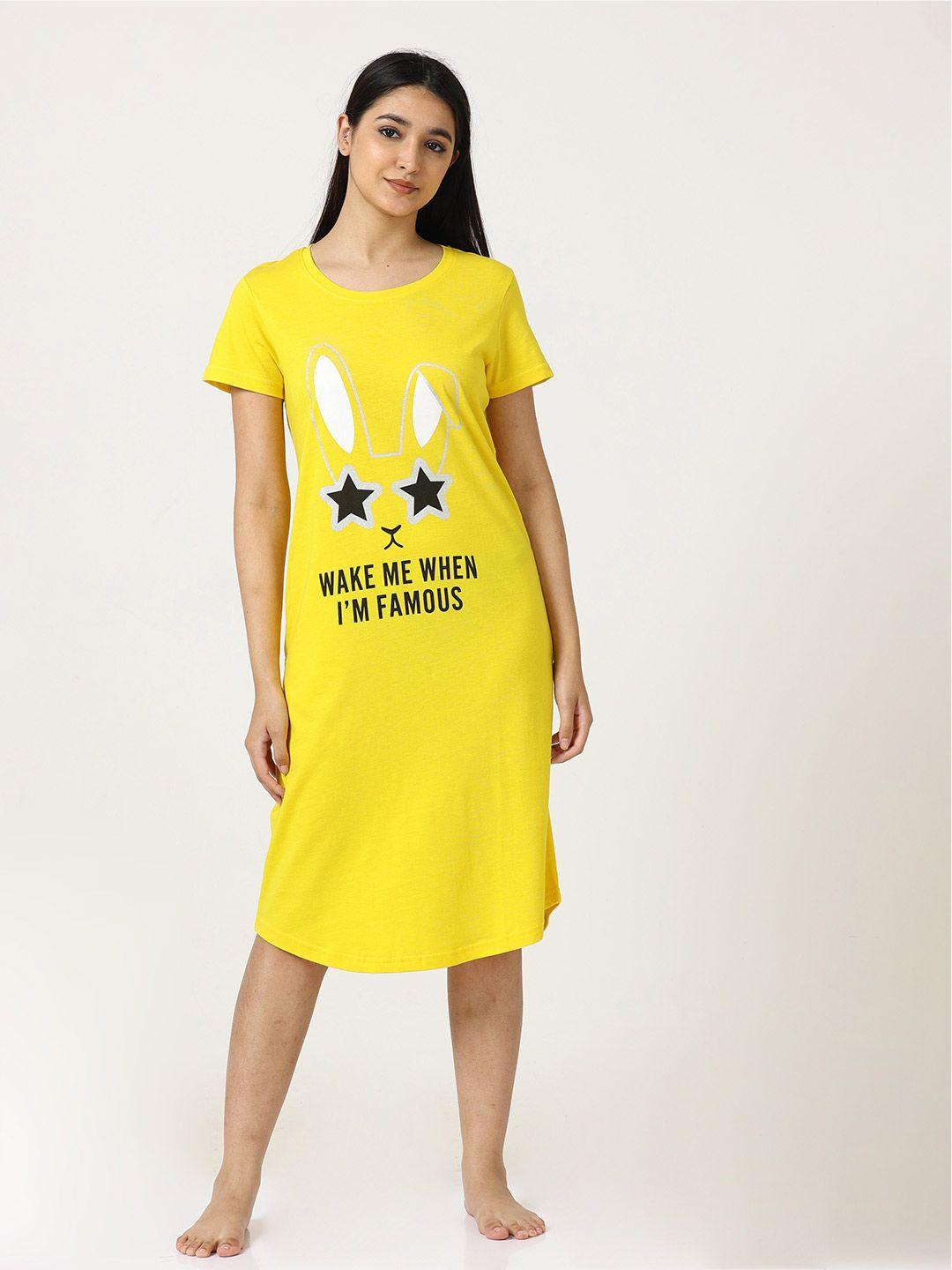 9shines label printed pure cotton nightdress