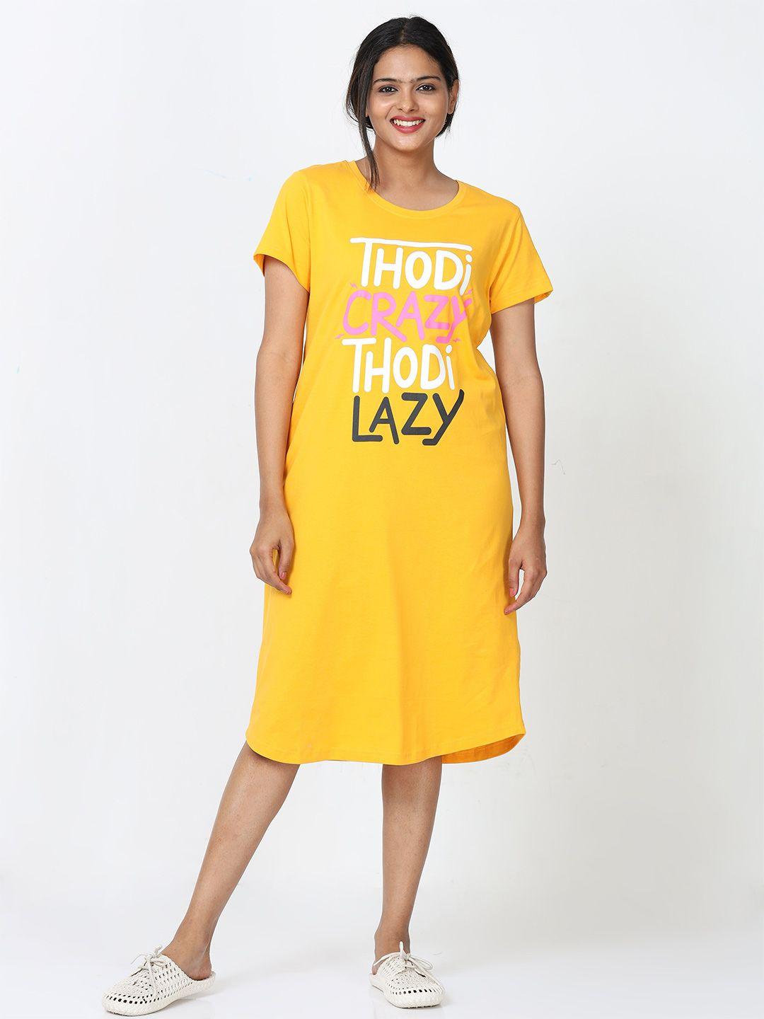 9shines label typography printed pure cotton nightdress