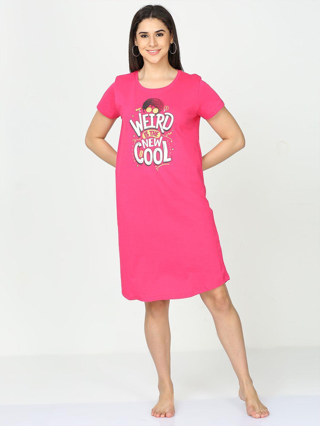 9shines label typography printed pure cotton t-shirt nightdress