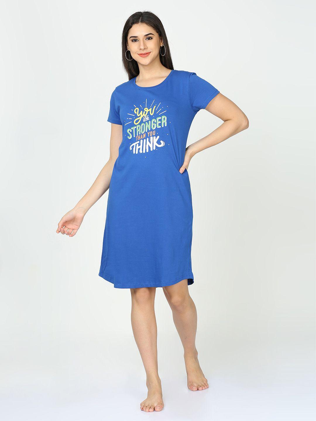 9shines label typography printed pure cotton t-shirt nightdress