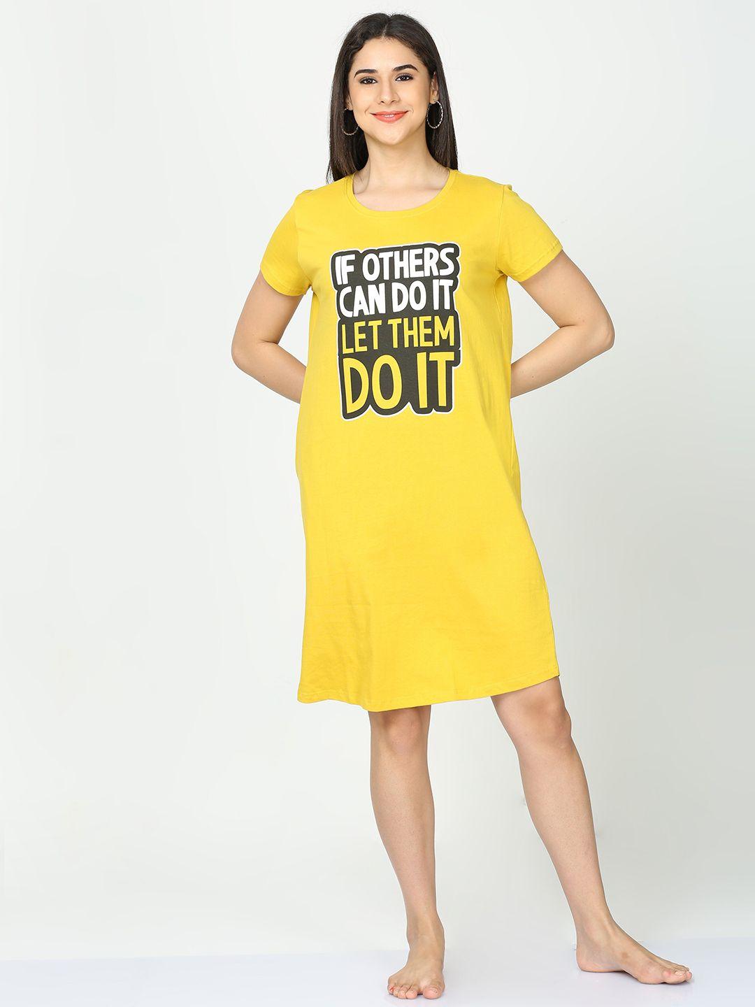 9shines label typography printed pure cotton t-shirt nightdress