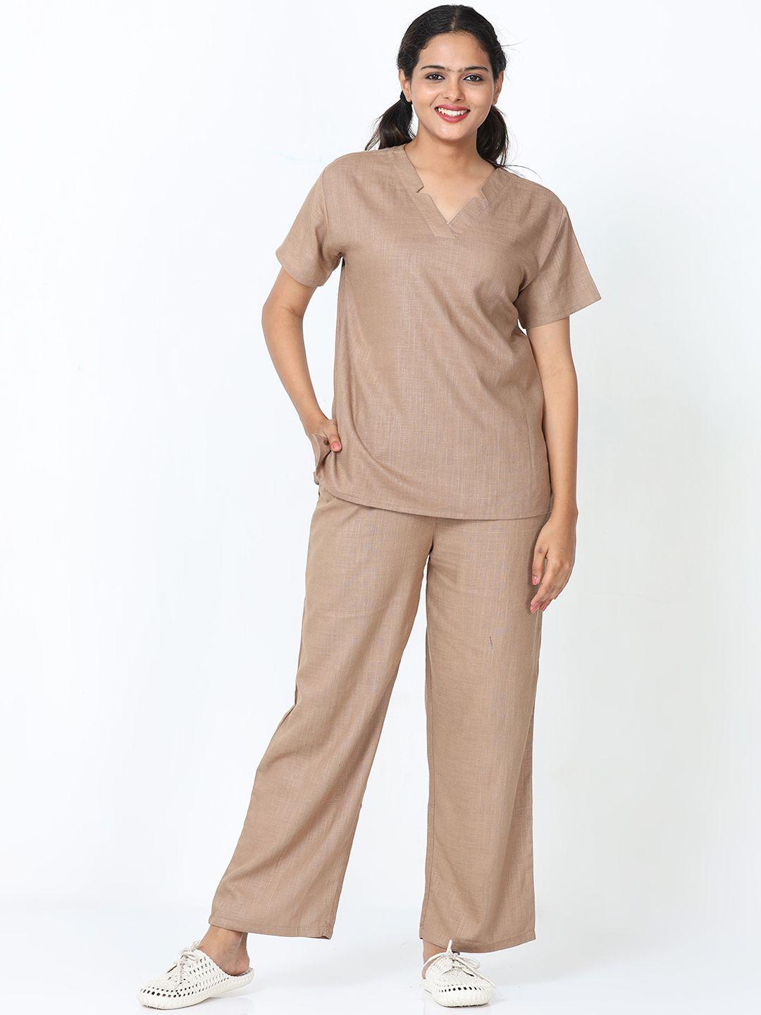 9shines label v-neck short sleeves top with trousers co-ords