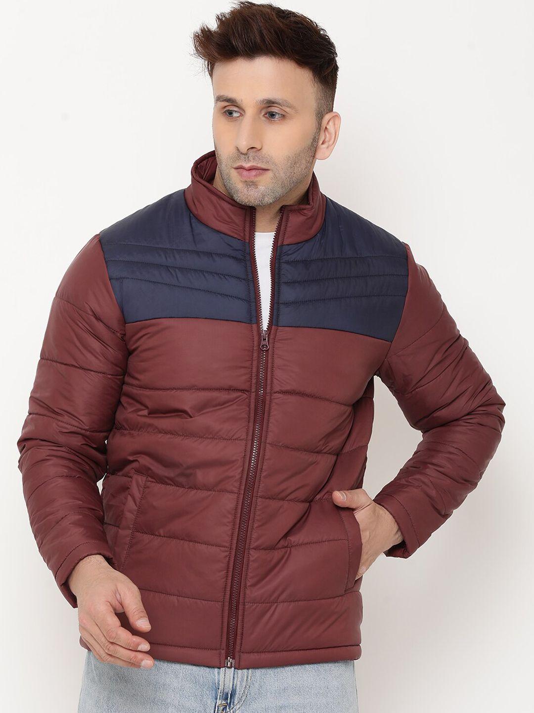 9ty3ree colourblocked mock collar insulator padded jacket