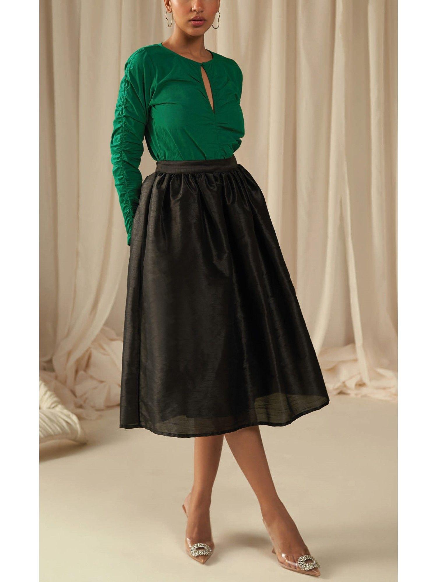 a line black waverly skirt