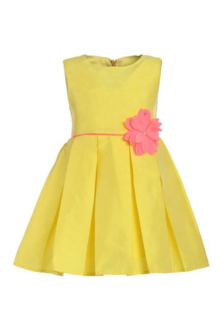 a little fable kids yellow applique dress