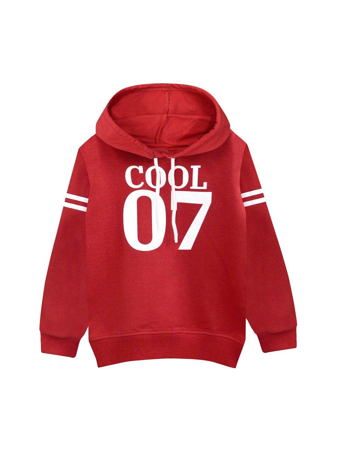 a t u n boys red printed hooded sweatshirt