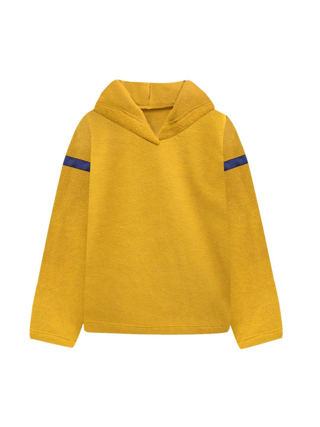 a t u n women mustard hooded sweatshirt