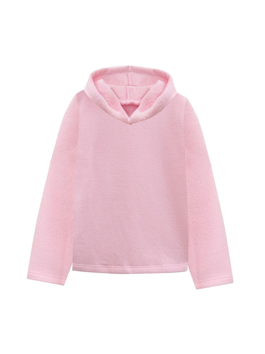a t u n women pink hooded fleece sweatshirt