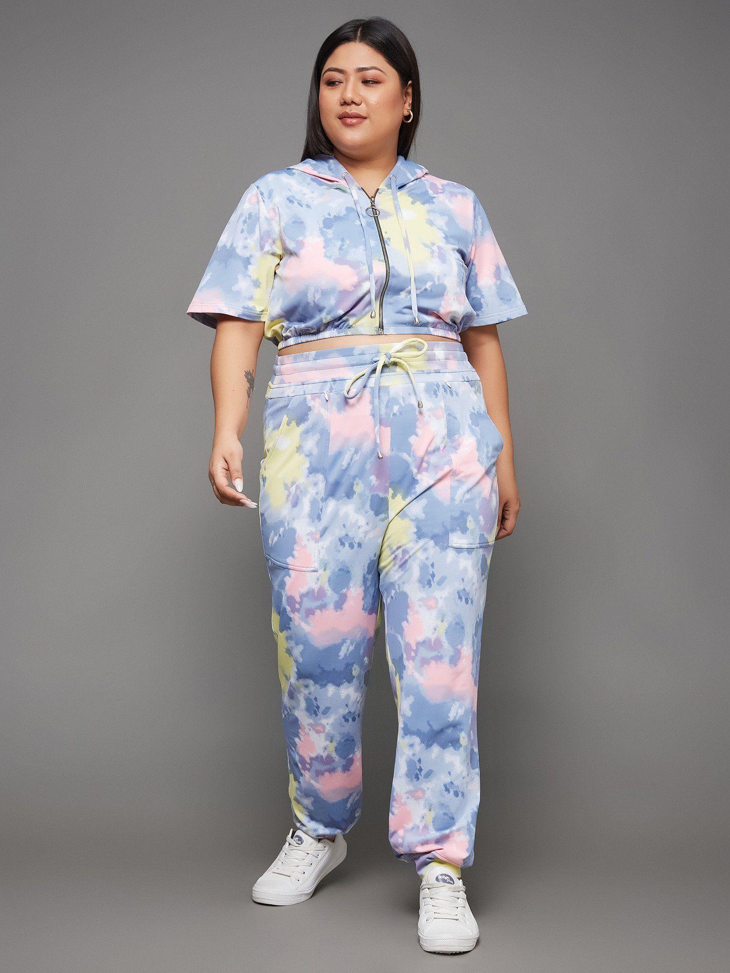 a+ curve collection plus size cropped co-ord set - multi-color