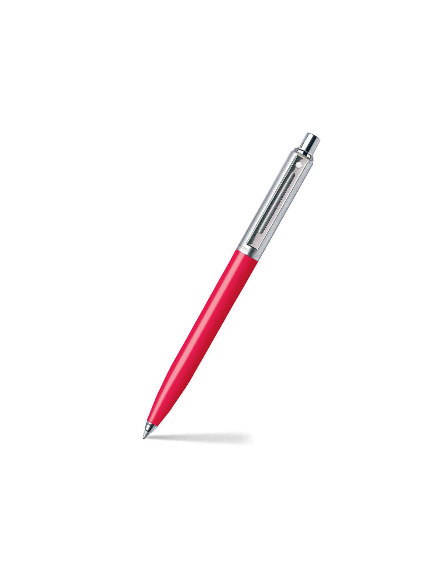 a 321 sentinel ballpoint pen – deep pink and brushed chrome with chrome-plated trim
