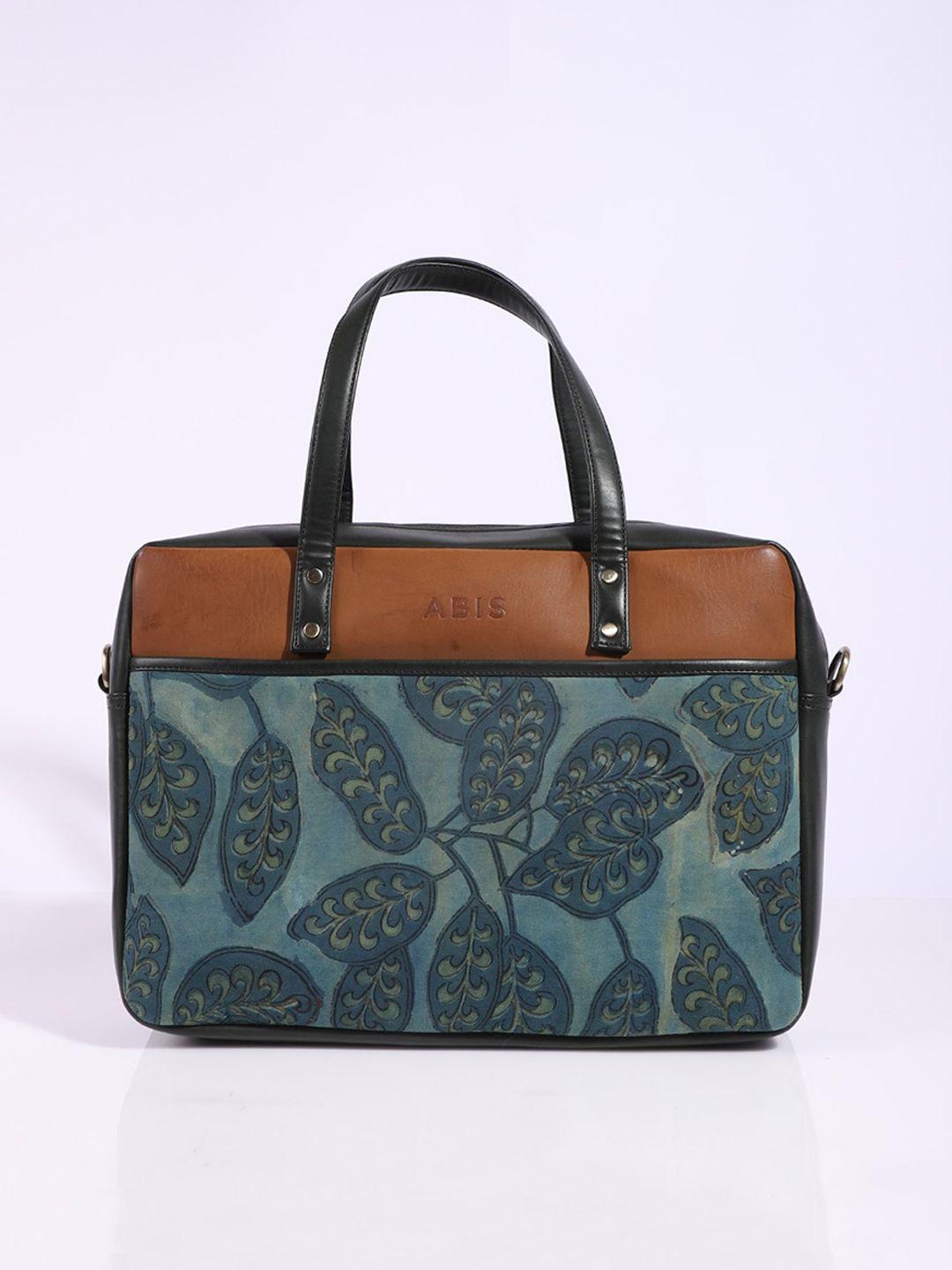 a big indian story colourblocked leather laptop bag up to 16 inches