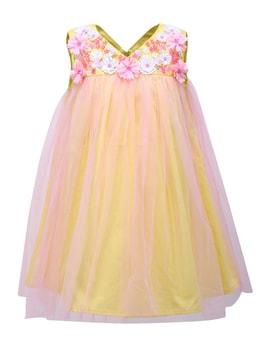 a-line dress with floral appliques