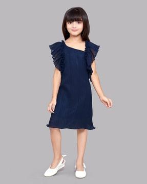 a-line dress with ruffled sleeves