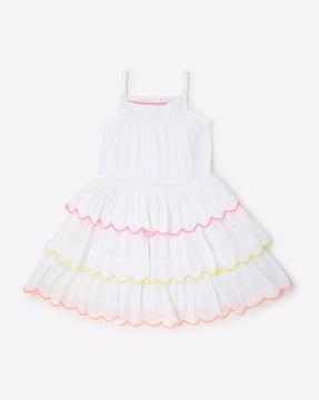 a-line dress with ruffled tiers