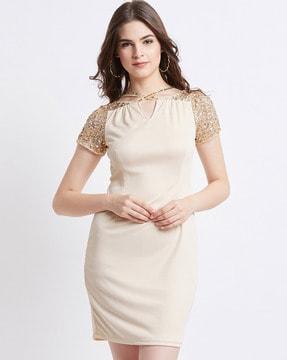 a-line dress with sequins