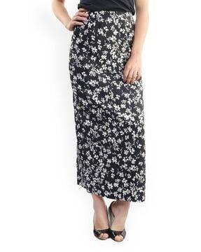 a-line floral print skirt