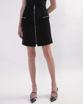 a-line skirt with zip-front
