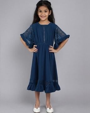 a-line dress with 3/4th sleeves