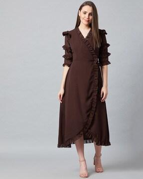 a-line dress with asymmetric hem