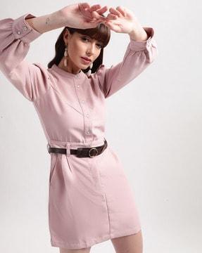 a-line dress with belt