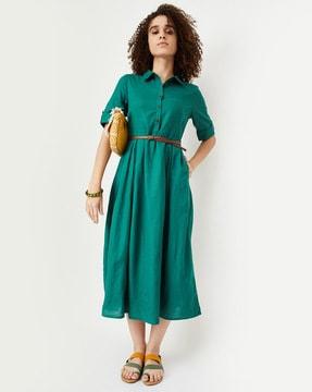 a-line dress with belt